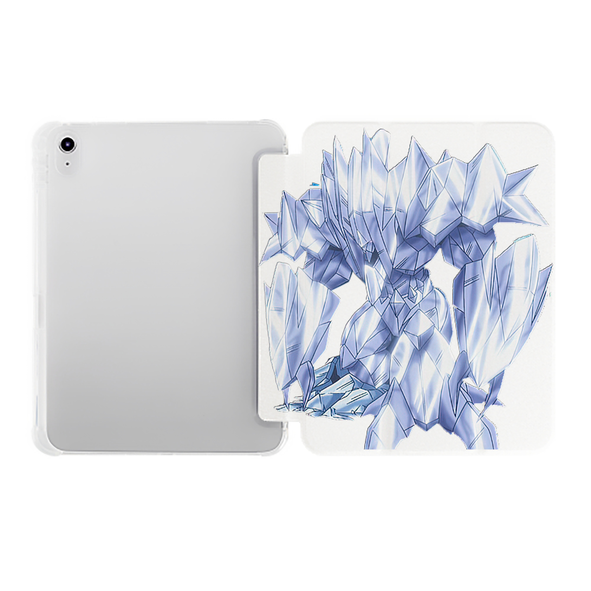 （画像用） 遊☆戯☆王 Yu-Gi-Oh! IPad ケース ペン収納付き 三つ折りスタンド PUレザー×シリコン 対応機種9.5/10.5/10.9インチ